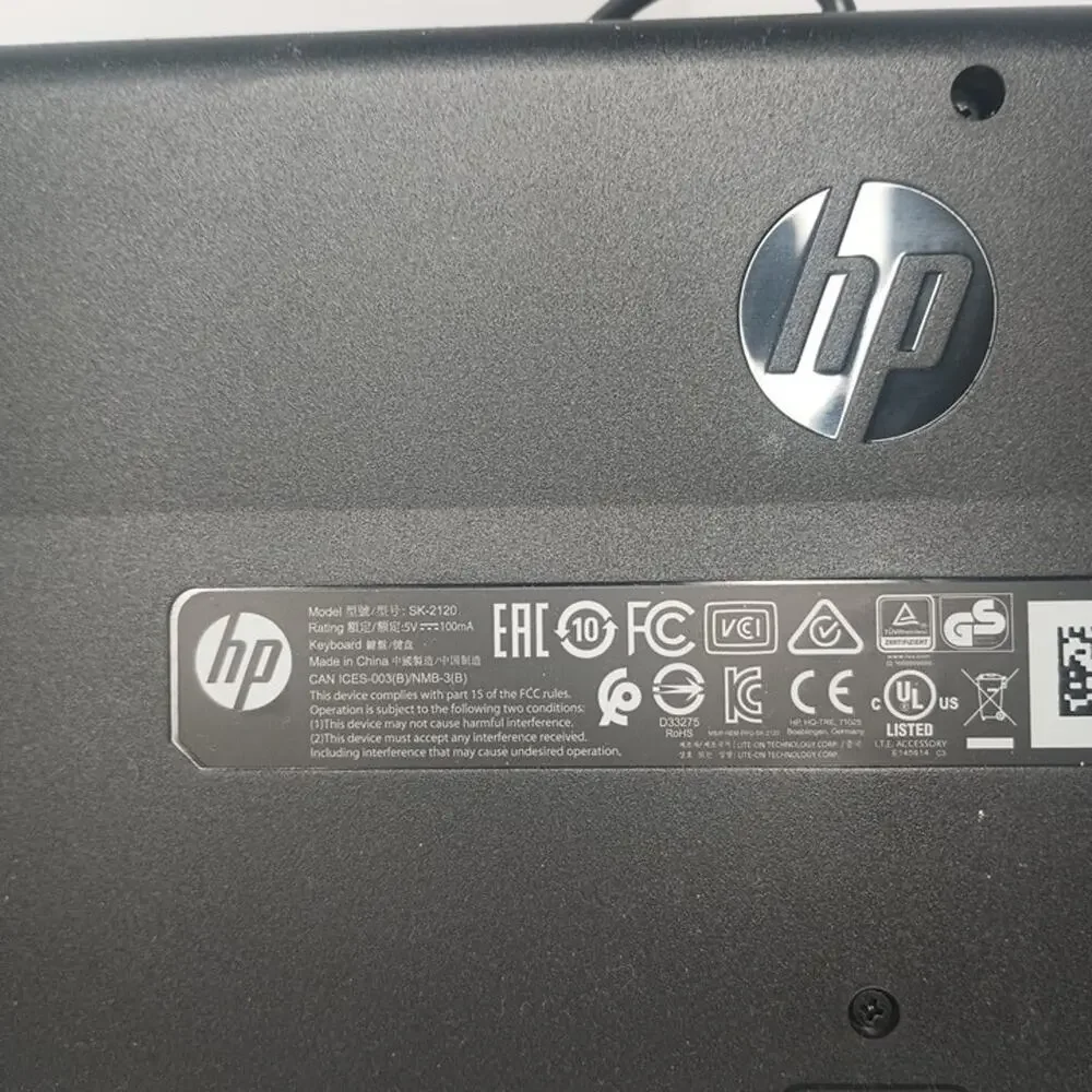 HP 803181-001 USB Slim Business Keyboard Black Wired QWERTY Windows Open Box